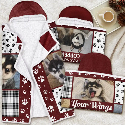 Custom Photo Pet Memorial You Were My Hardest Goodbye - Personalized Wearable Hooded Blanket