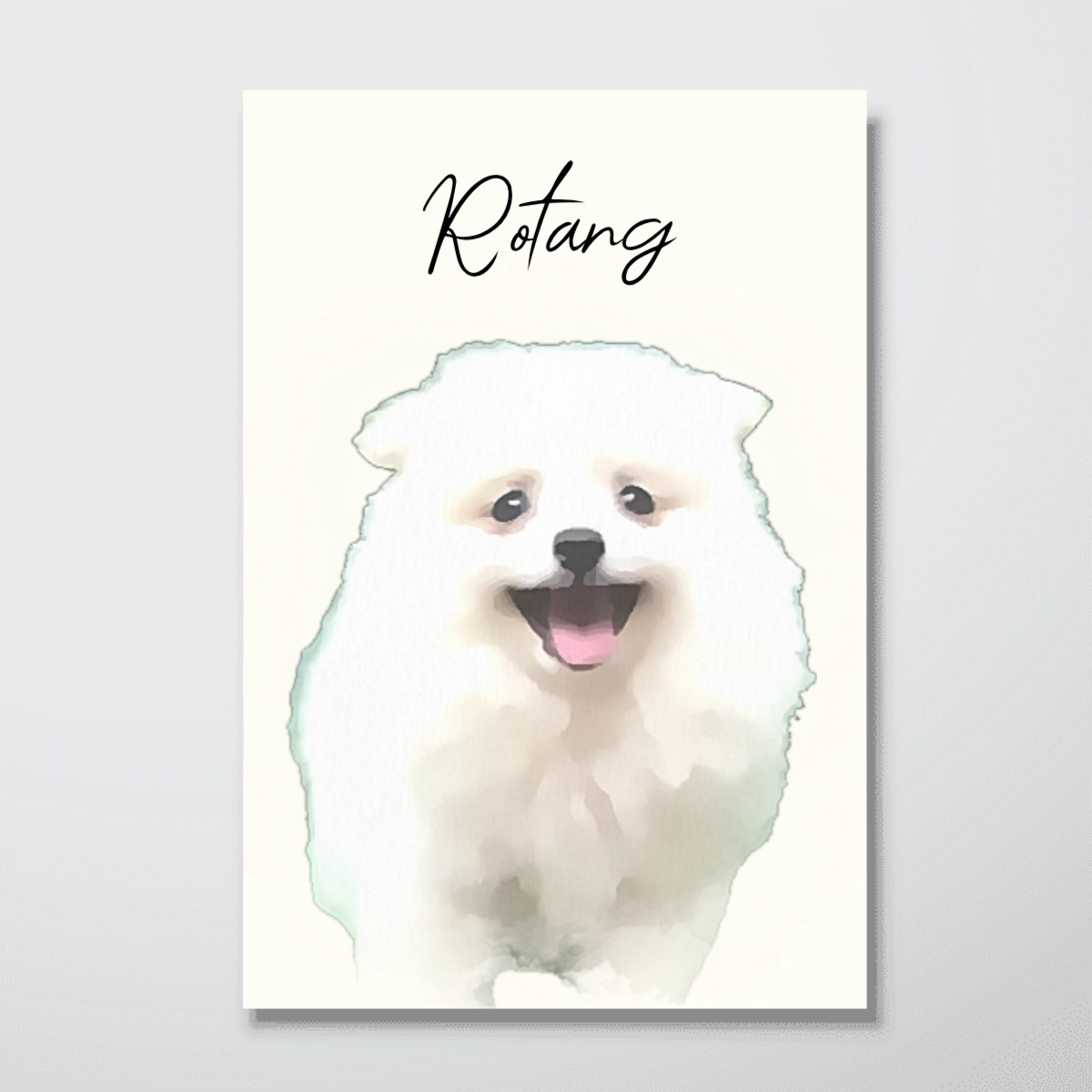 Custom Watercolor Portraits Using Pet Photo Personalized Poster, Gift for Dogs Cats Lovers, Pet Lover Gift