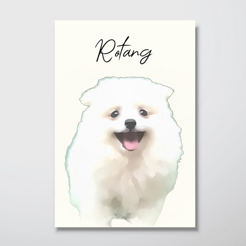 Custom Watercolor Portraits Using Pet Photo Personalized Poster, Gift for Dogs Cats Lovers, Pet Lover Gift