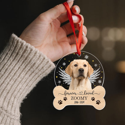 Personalized Dog Memorial Ornament, Custom Dog Photo Christmas Ornament, Pet Memorial Keepsake, Forever Loved Sympathy Gift
