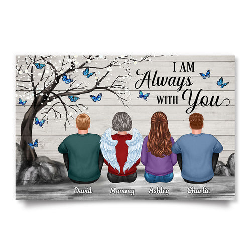 Butterflies Blossom Tree Family Sitting Memorial Remembrance Gift Personalized Horizontal Poster