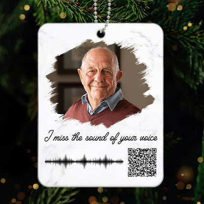 Family Memorial Sympathy Gift Keepsake Photo Inserted Voicemail Voice Message Scannable QR Code Using Your Voicemail Personalized Acrylic Ornament