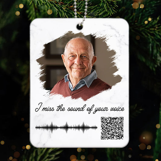 Family Memorial Sympathy Gift Keepsake Photo Inserted Voicemail Voice Message Scannable QR Code Using Your Voicemail Personalized Acrylic Ornament