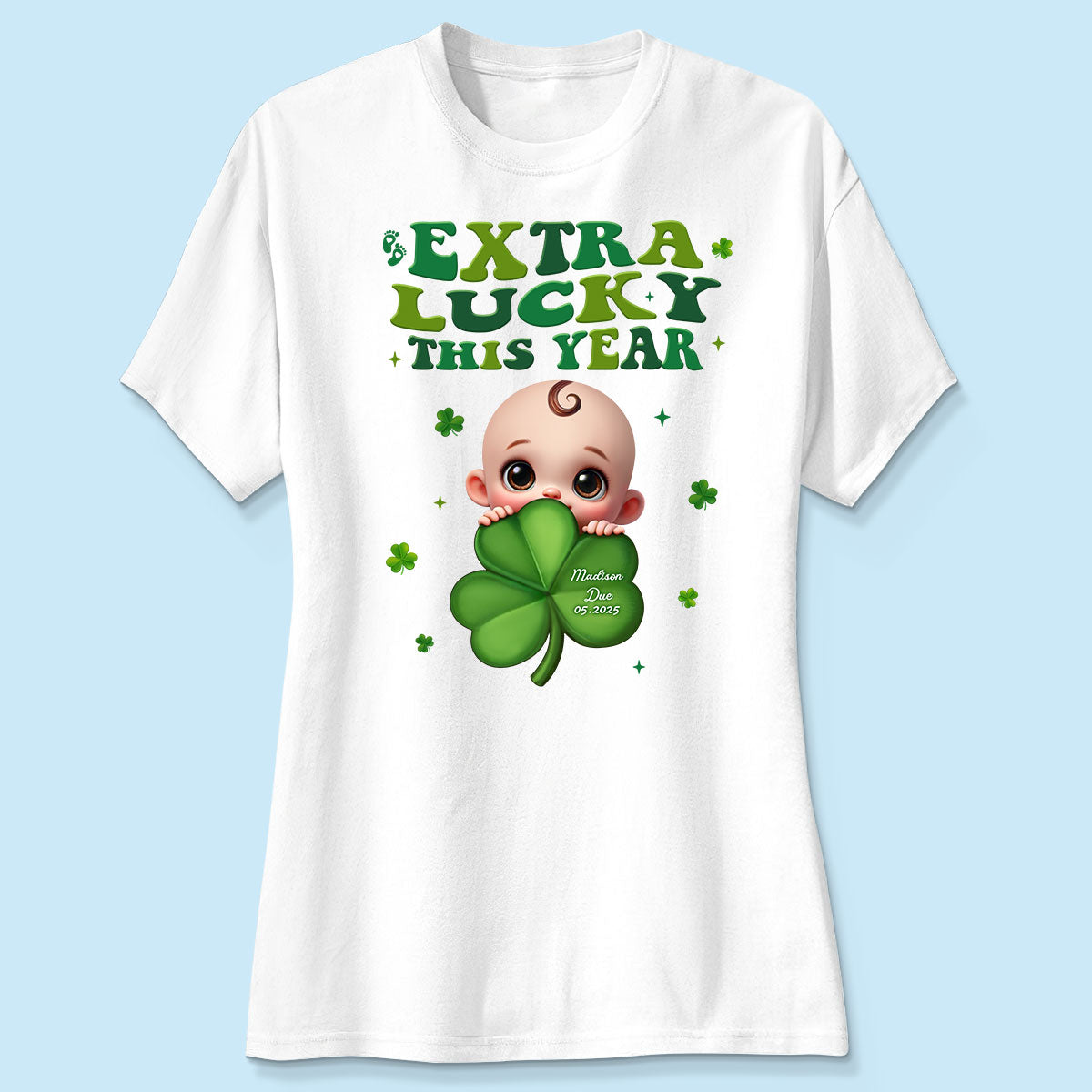 Extra Lucky This Year, St Patrick's Day Pregnancy Reveal Personalized Shirt, Pregnancy Announcement, Mom To Be