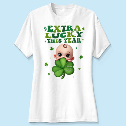 Extra Lucky This Year, St Patrick's Day Pregnancy Reveal Personalized Shirt, Pregnancy Announcement, Mom To Be