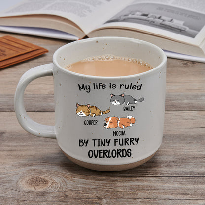 Ruled By Tiny Furry Overlords Ver Pet - Personalized Custom Pottery Mug