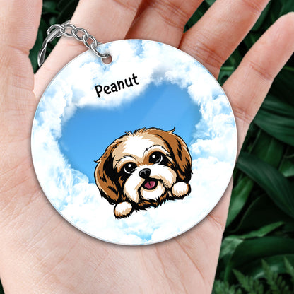 Dog Memorial Sky Remembrance Keepsake Sympathy Gift Personalized Acrylic Keychain