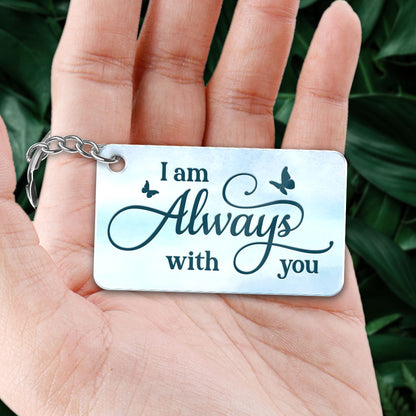 Family Memorial Remembrance Gift People Sitting On Bridge Forest Theme Personalized Acrylic Keychain