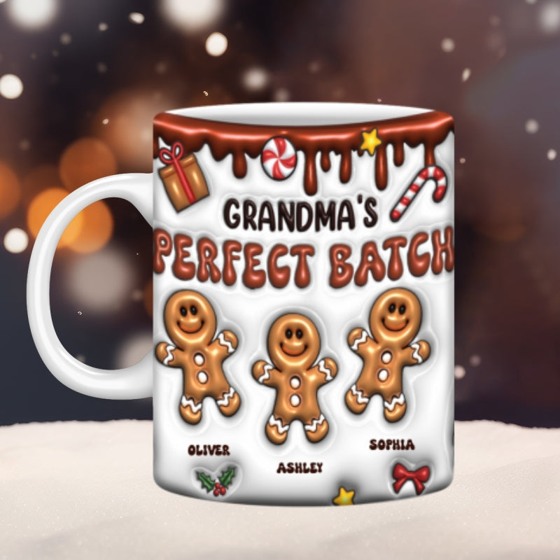 Grandma's Perfect Batch Gingerbread Grandkids Personalized Mug