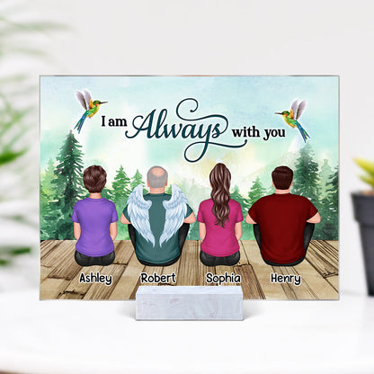 Forest Landscape Whole Back View Family Sitting Remembrance Gift Memorial Personalized Acrylic Plaque