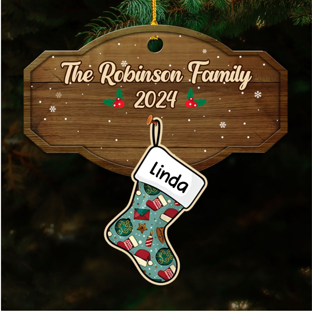 Family With Pet - Personalized Custom Wood Ornament