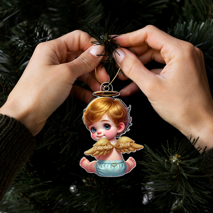 Baby Sleep In Heavenly Peace, Miscarriage Baby Infant Loss Sympathy Gift, Personalized Memorial Acrylic Ornament