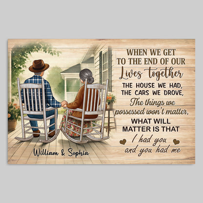 Old Couple Sitting On The Porch Personalized Poster, Heartfelt Gift For Couple, For Him, For Her, Husband, Wife