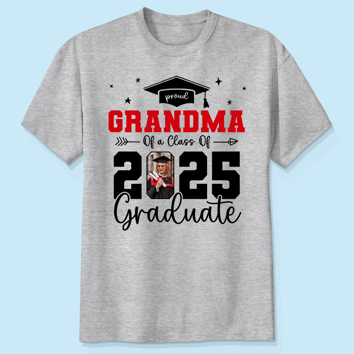 Proud Family Of 2025 Senior Graduation Photo Personalized Shirt