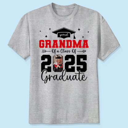Proud Family Of 2025 Senior Graduation Photo Personalized Shirt