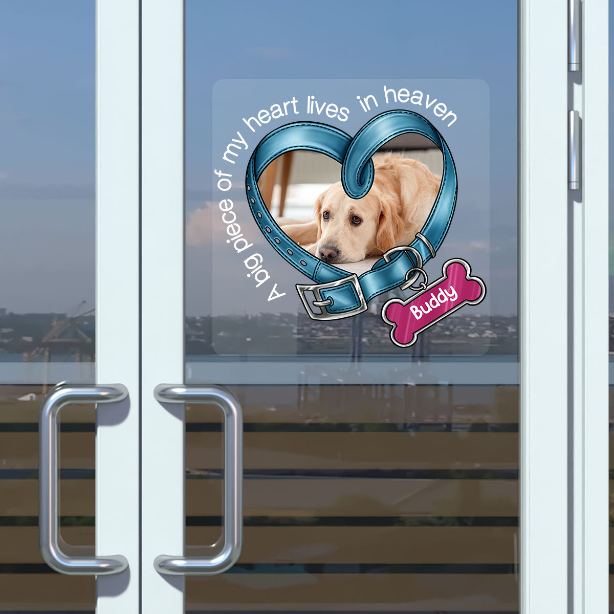 You Left Paw Prints In My Heart Dog Memorial Photo Inserted Sympathy Remembrance Gift Personalized Decal