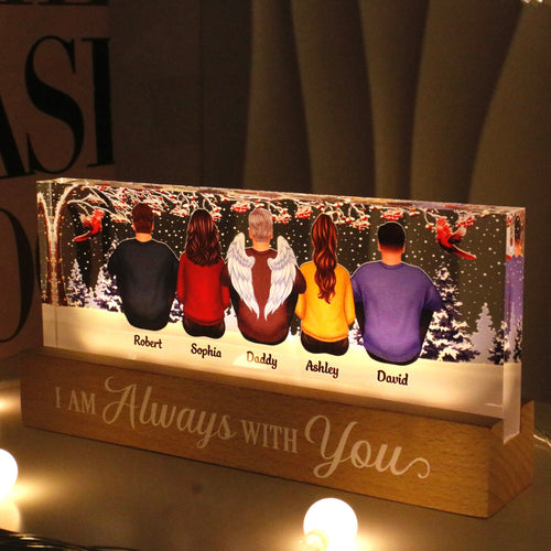Always With You Berry Tree Memorial Remembrance Sympathy Gift Personalized Acrylic Block LED Night Light