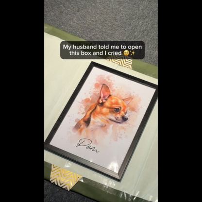 Personalized Watercolor Pet Poster From Photo, Gift For Pet Owners, New Pet Gift, Pet Memorial Gift