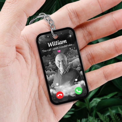 The Call I Wish I Could Take Memorial Sympathy Gift Remembrance Keepsake Photo Inserted Voice Message QR Code Personalized Acrylic Keychain