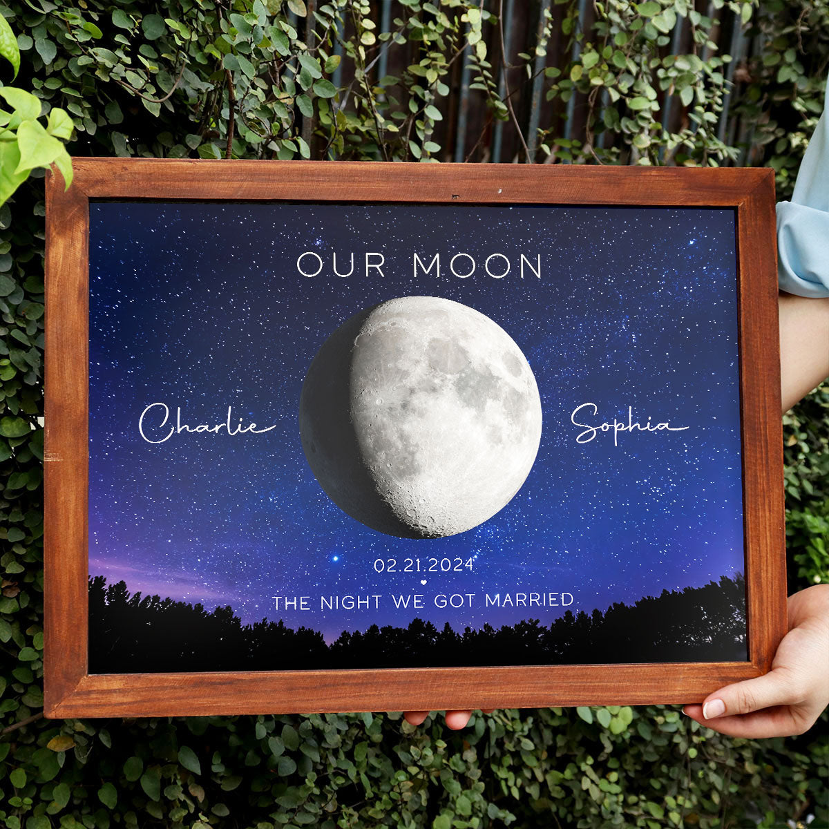 Our Moon Couple Gift Moon Phase Art Anniversary for Wife, Gift for Husband Wedding Anniversary Personalized Poster