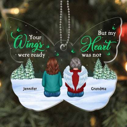 Your Wings Were Ready Memorial Butterfly Shape Personalized Acrylic Ornament