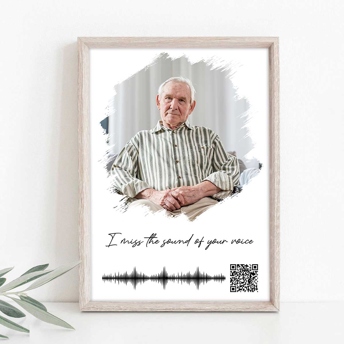 Voicemail Voice Message Scannable QR Code Family Memorial Sympathy Gift Keepsake Personalized Vertical Poster