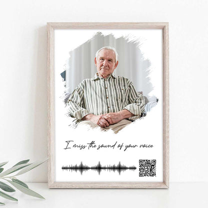 Voicemail Voice Message Scannable QR Code Family Memorial Sympathy Gift Keepsake Personalized Vertical Poster